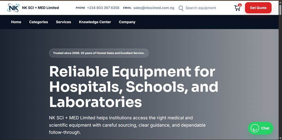 NKSci + Med Limited website preview